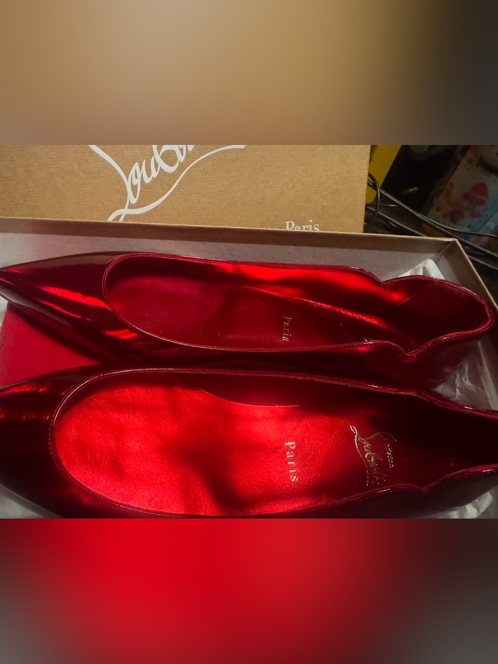 Christian Louboutin Hot Patent Leather Chikita flats
